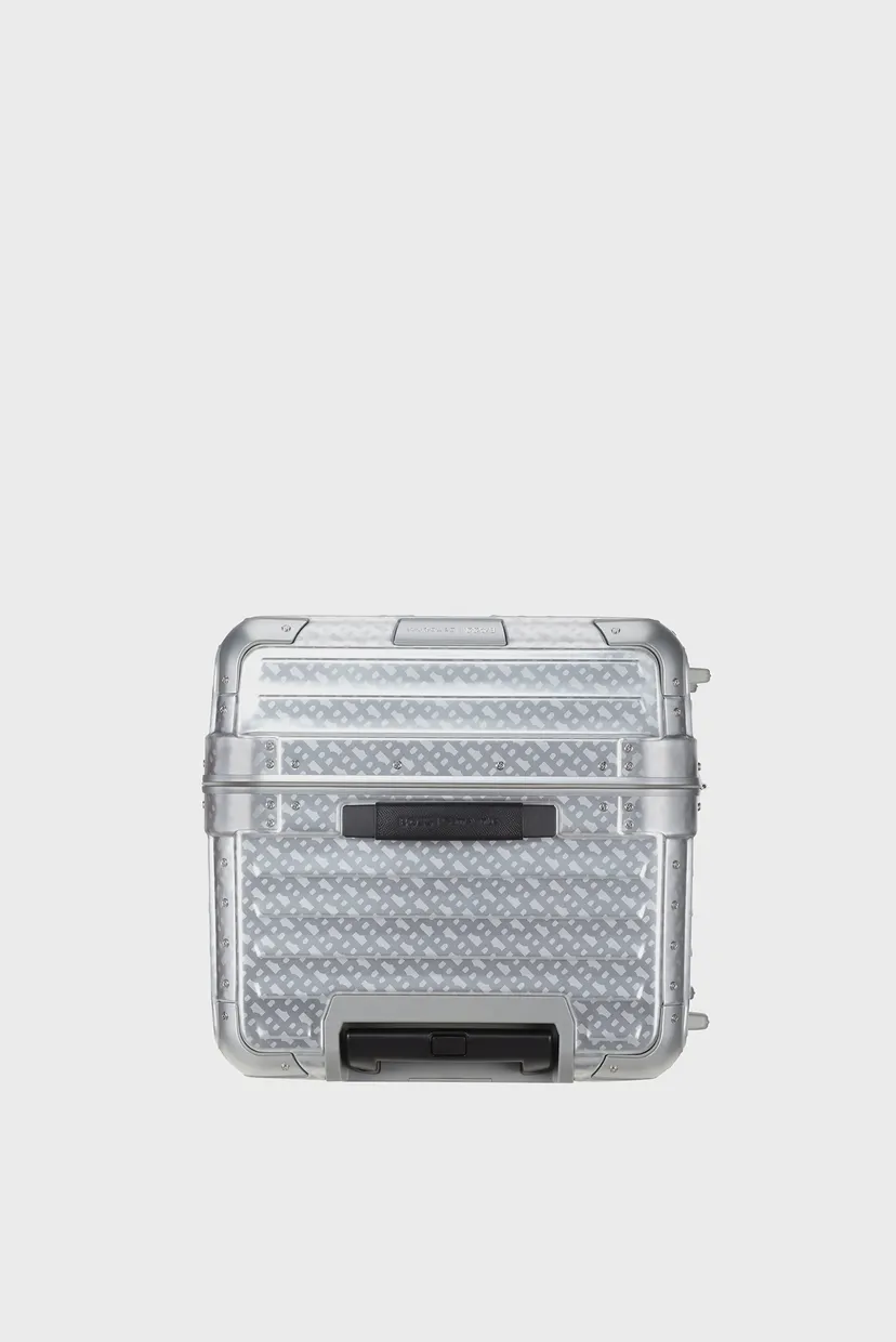Серебристый чемодан 80 см LITE-BOX ALU 6