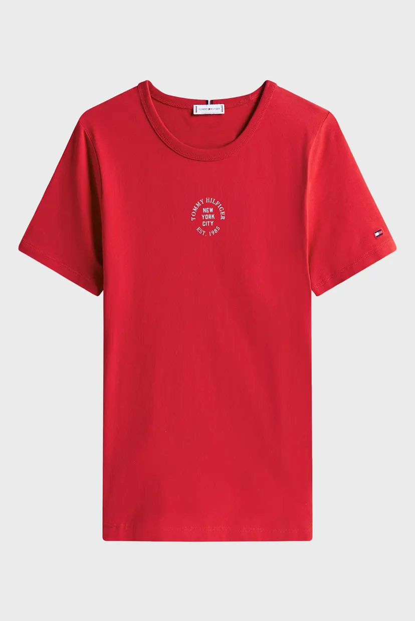 Жіноча червона футболка STAMP LOGO SLIM C-NK SS 4
