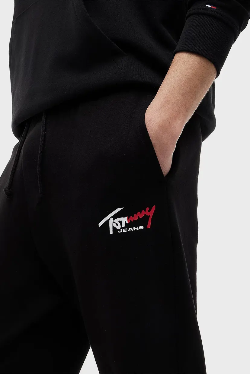 Мужские черные спортивные брюки REG SIGNATURE SWEATPANT 4