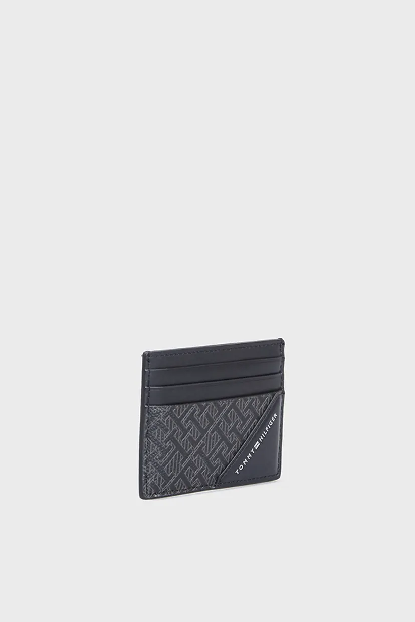 Чоловічий чорний шкіряний кардхолдер TH MONOGRAM CC HOLDER 3