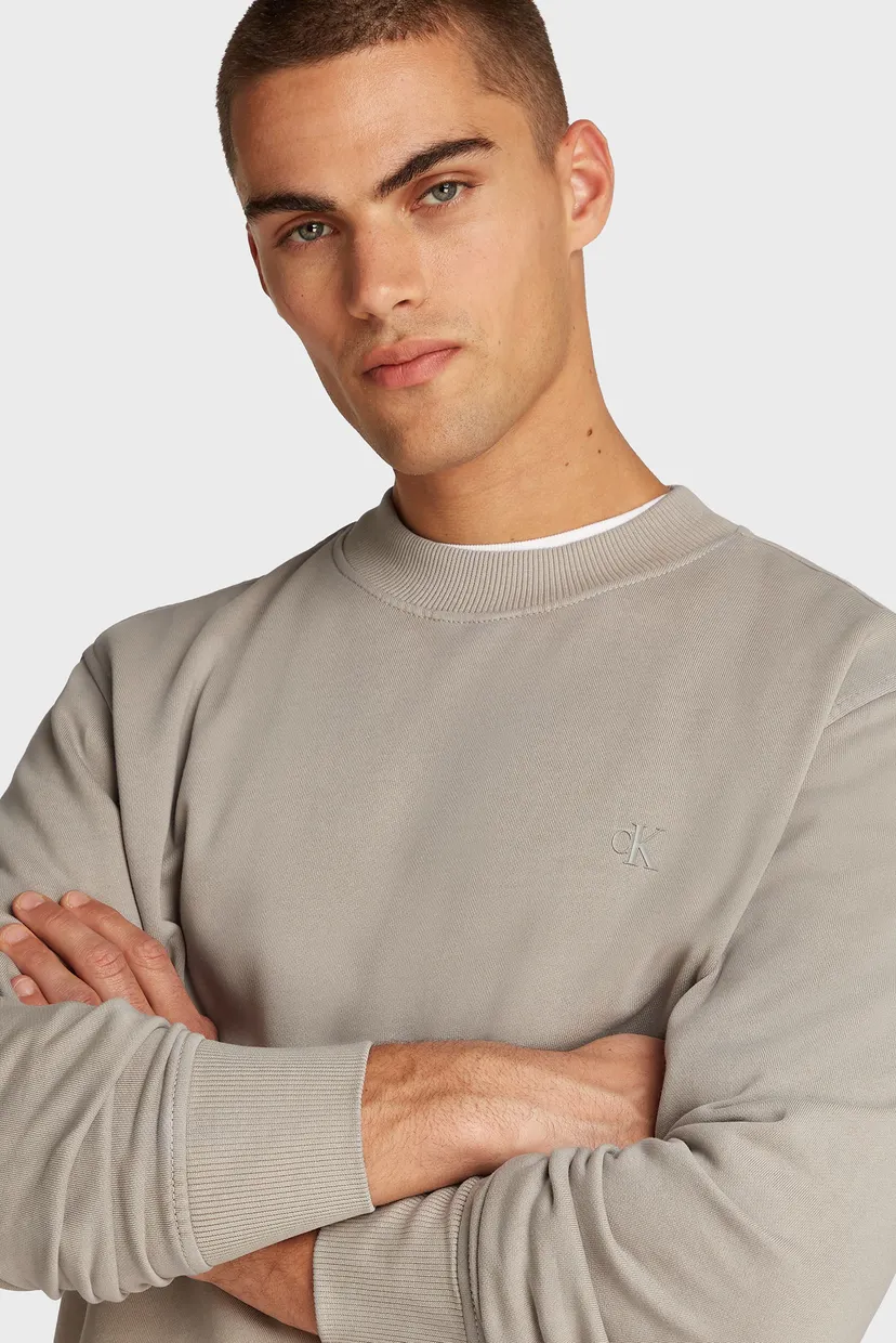 Мужской бежевый свитшот WASHED PUFF PRINT CREW NECK 4