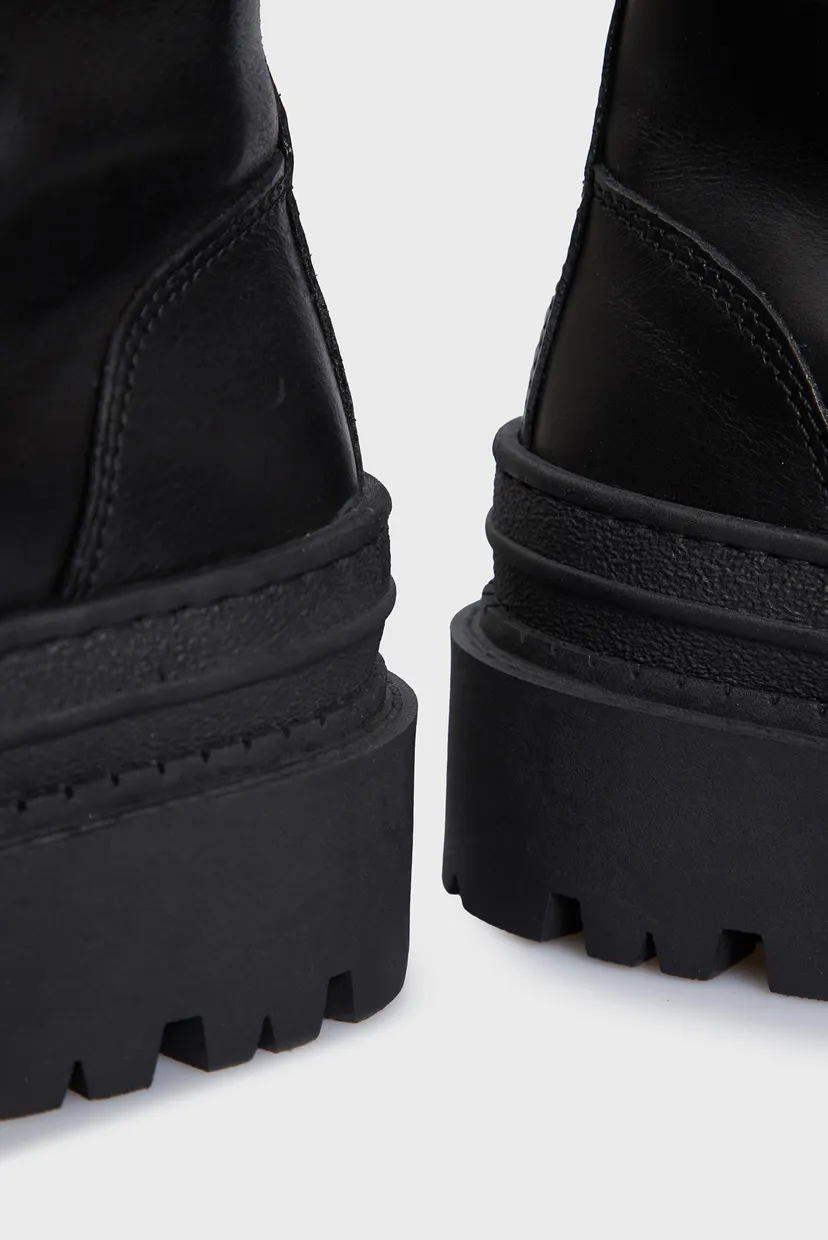 Женские черные кожаные ботинки TJW FOXING LACE UP 5