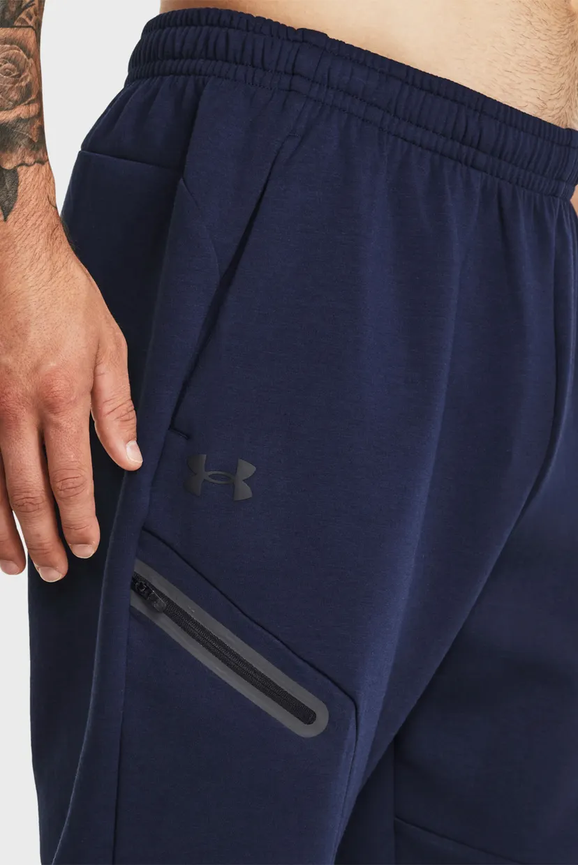 Чоловічі темно-сині спортивні штани UA Unstoppable Flc Joggers 4
