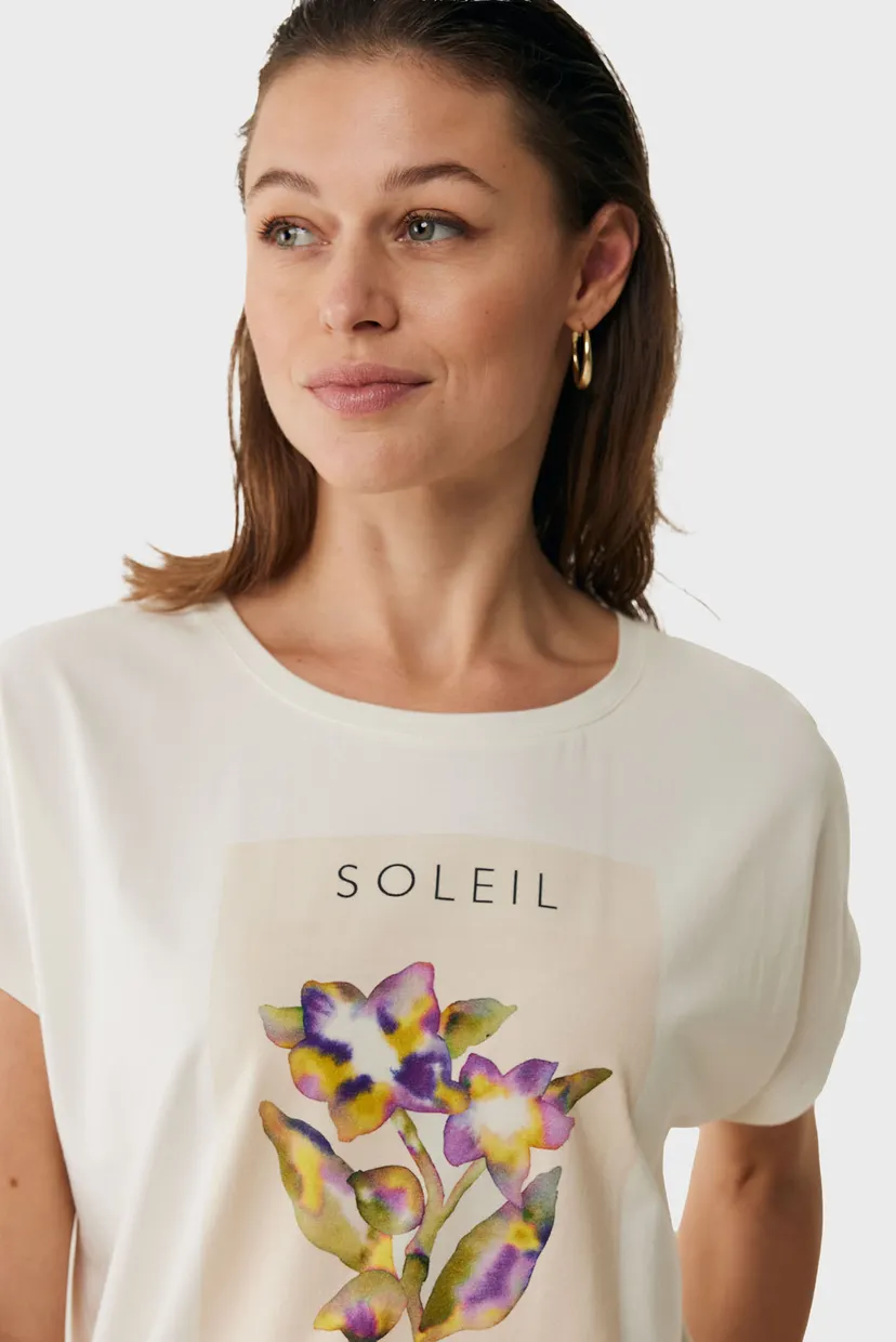 Женская белая футболка Aquarel flower T-shirt 4