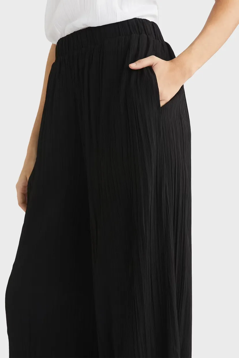 Женские черные брюки SUMMER TEXTURED WIDE LEG 4