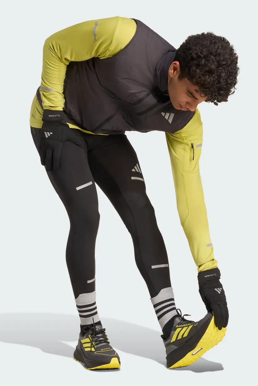 Мужская желтая спортивная кофта Adi365 Running CLIMAWARM+ Half-Zip
