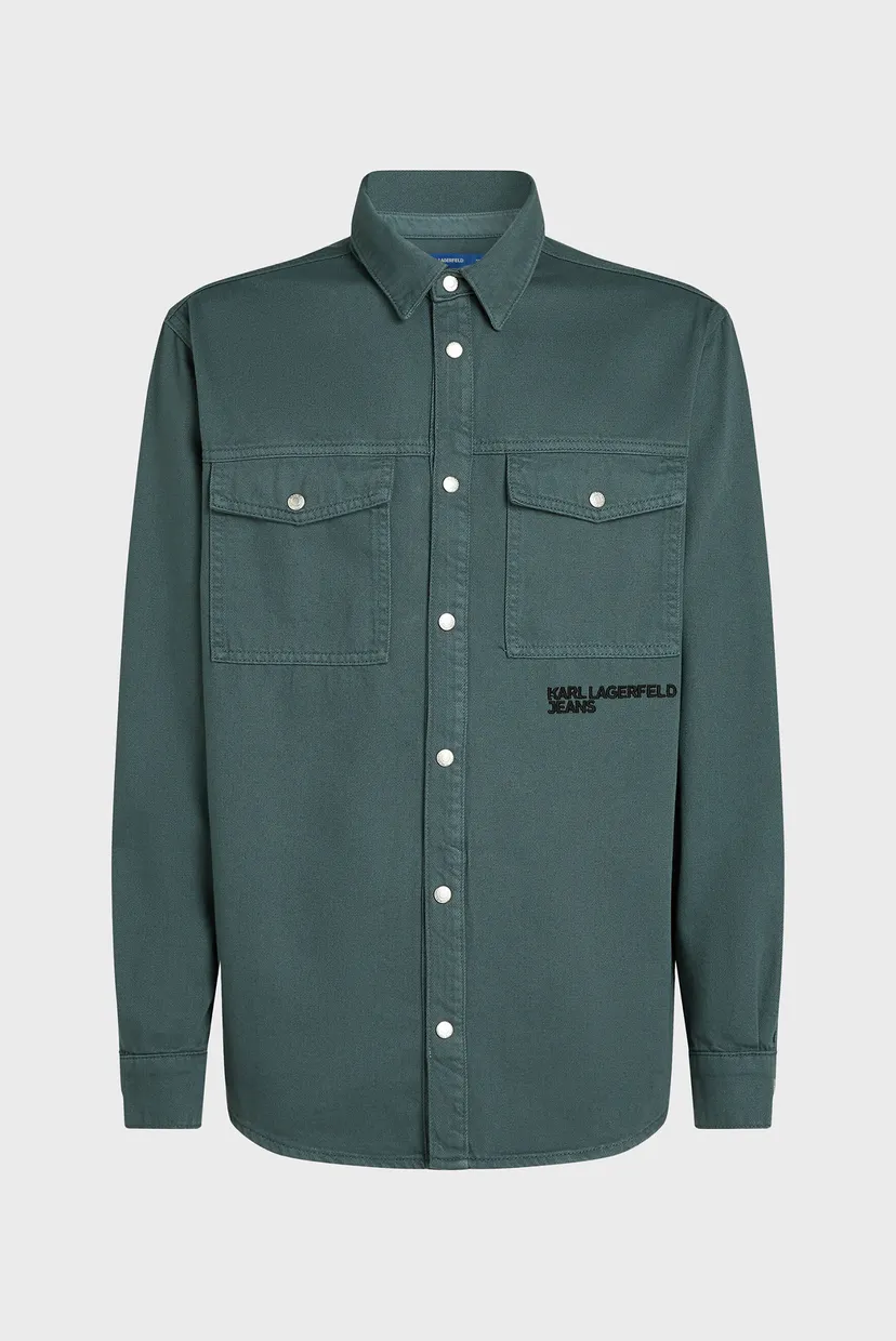 Мужская бирюзовая рубашка KLJ DENIM OVERSHIRT 5