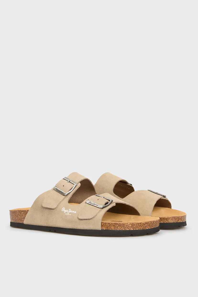 Чоловічі бежеві замшеві слайдери BIO SUEDE M 3