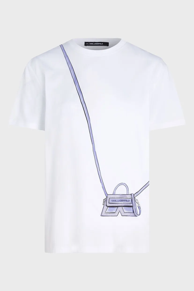 Жіноча біла футболка KARL K CROSS BAG 5