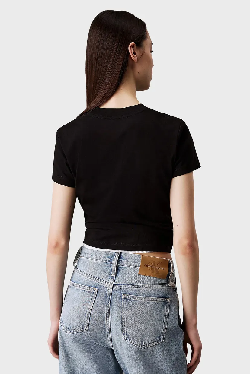 Женская черная футболка SCRIPT INSTITUTIONAL BABY TEE 3