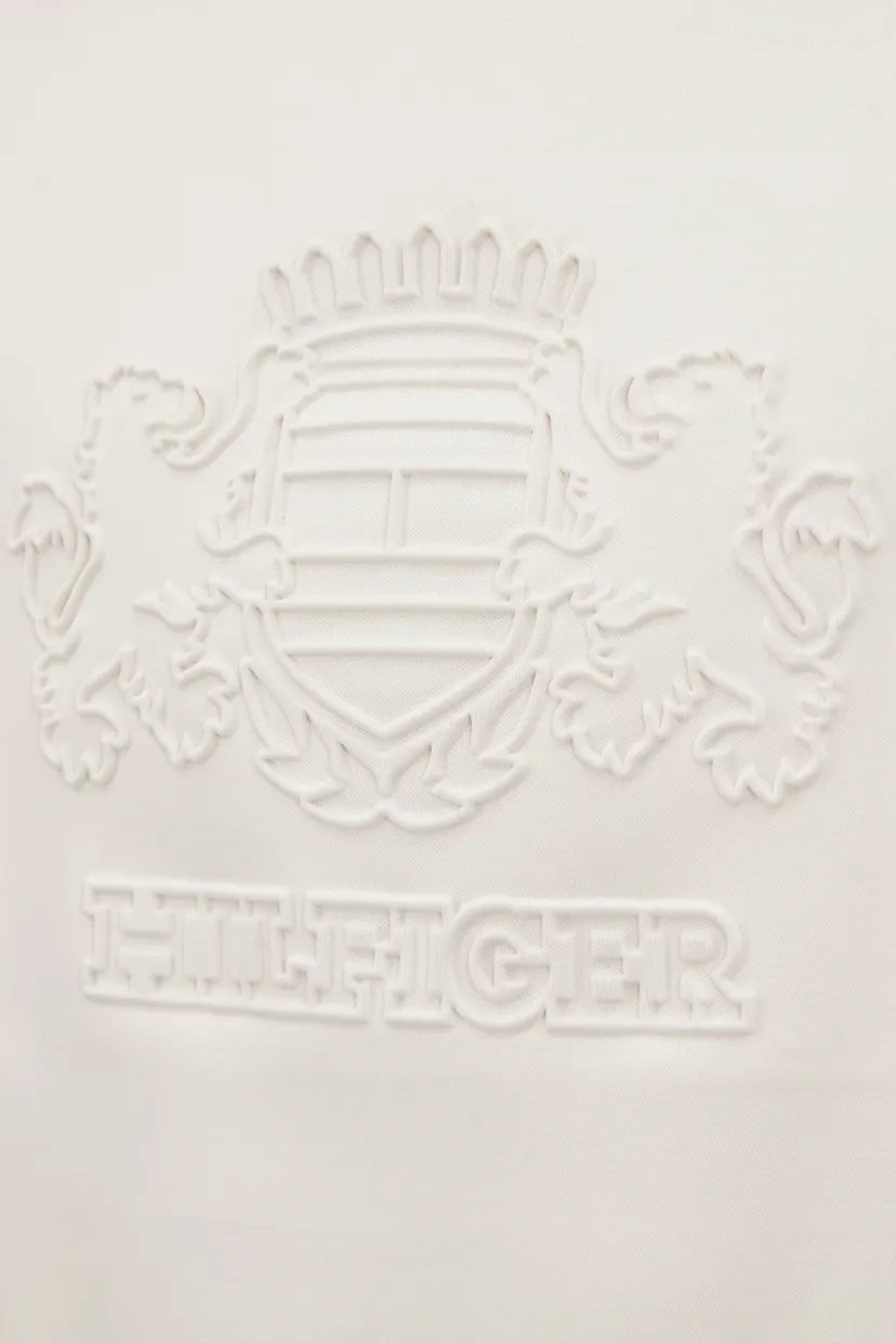 Чоловіча біла футболка DEBOSSED HILFIGER CREST 5