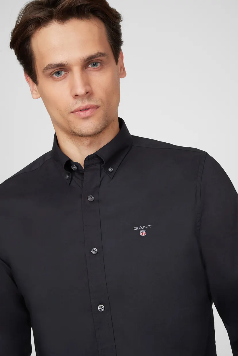 Чоловіча чорна сорочка SLIM BROADCLOTH BD 5