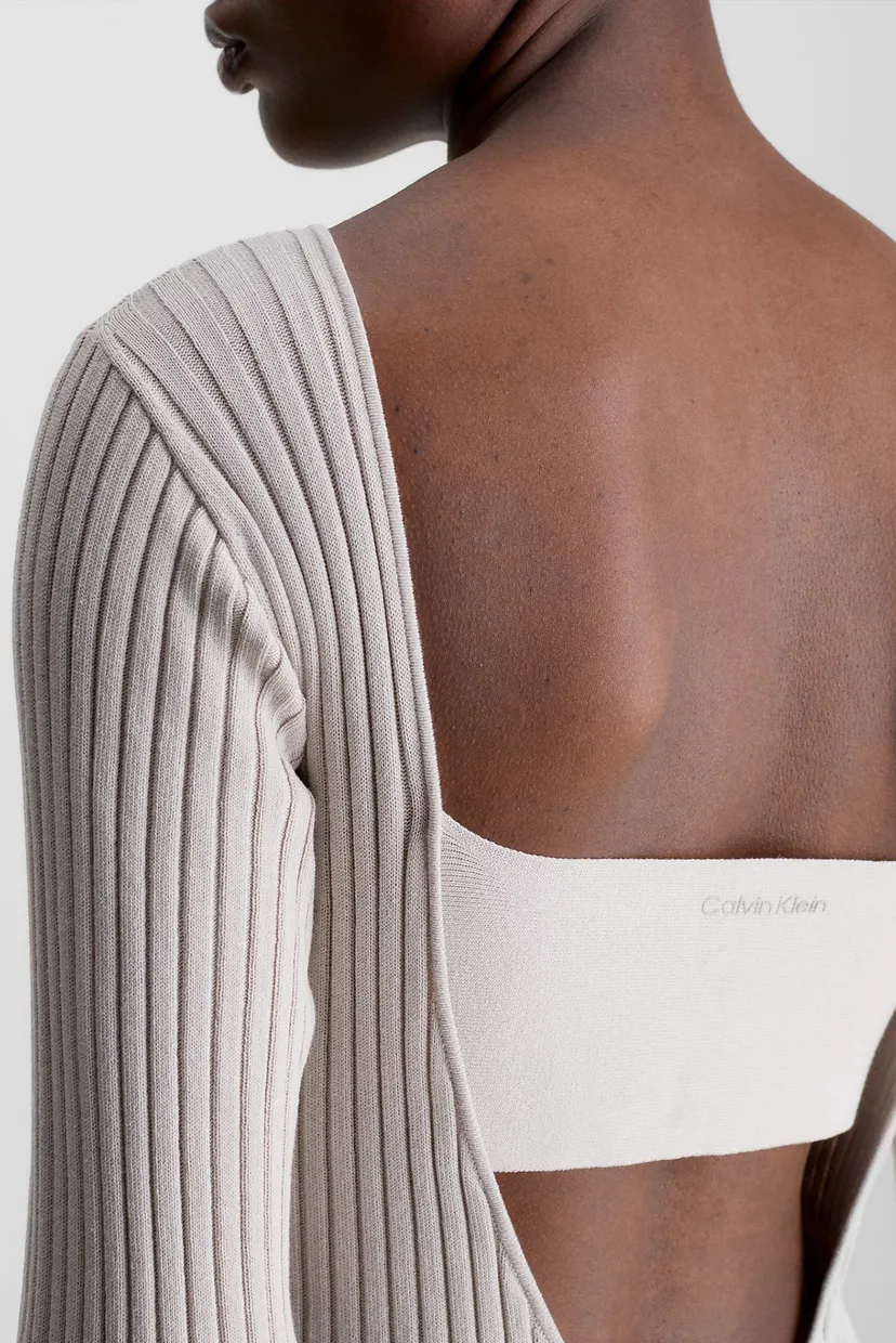 Жіноча світло-сіра сукня ICONIC RIB OPEN BACK 4
