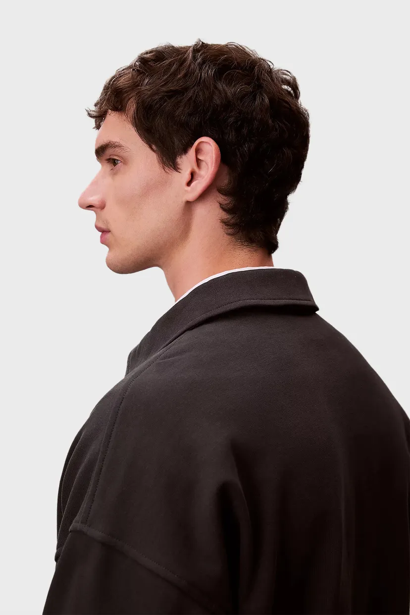 Чоловічий чорний кардиган LS WAFFLE-LINED PREMIUM SHIRT JA 6