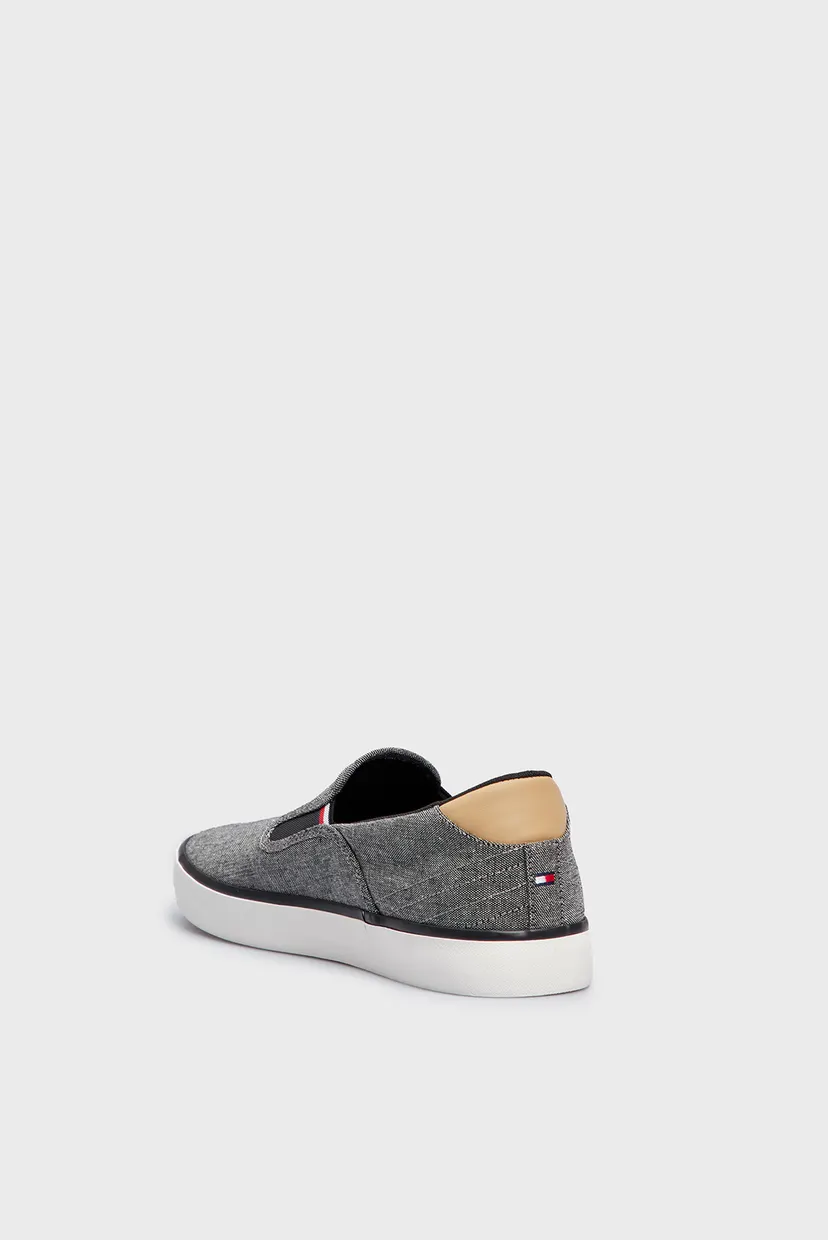 Мужские серые льняные слипоны TH HI VULC LOW SLIPON CHAMBRAY 5