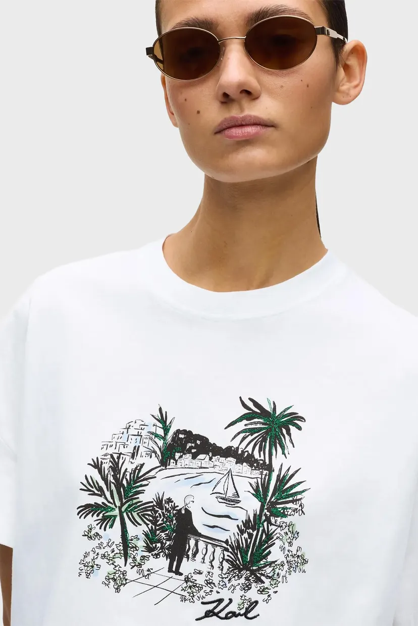 Женская белая футболка VILLA PRINT 4