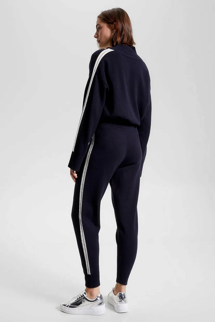 Жіночі темно-сині вовняні джогери POINTELLE STRIPE JOGGER 3