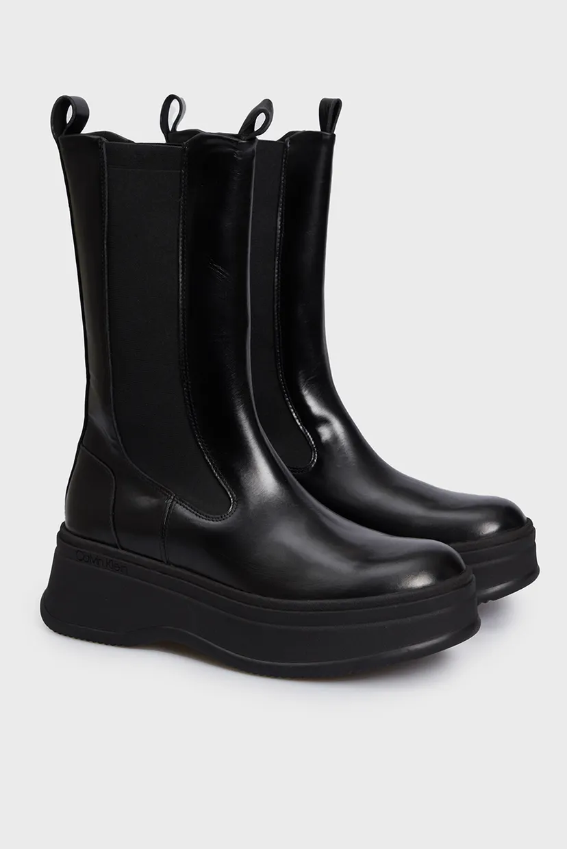 Женские черные кожаные челси PITCHED CHELSEA BOOT 3