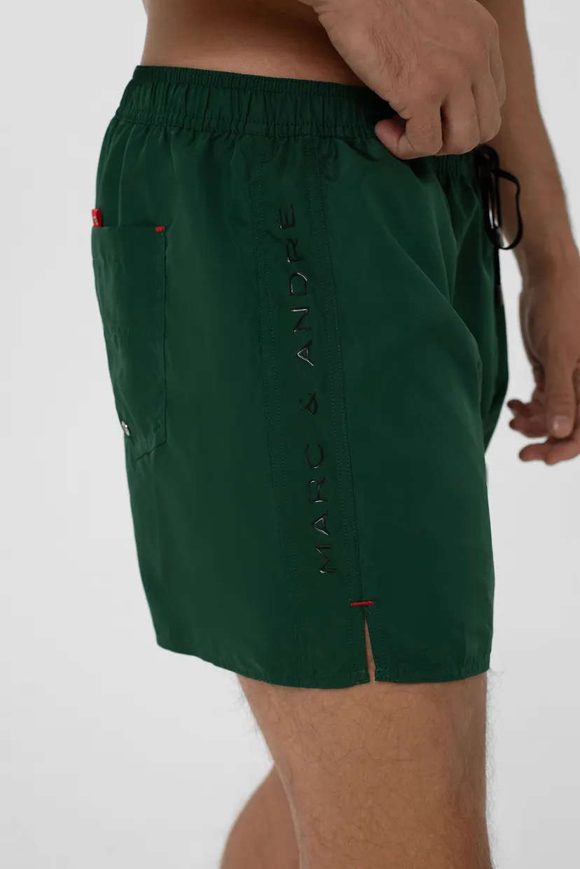 Чоловічі темно-зелені плавальні шорти 5