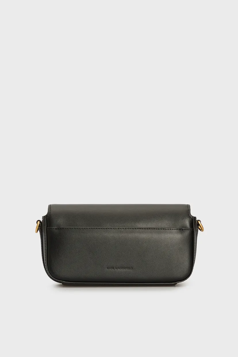 Жіноча чорна шкіряна сумка k signature fan sm crossbody 4