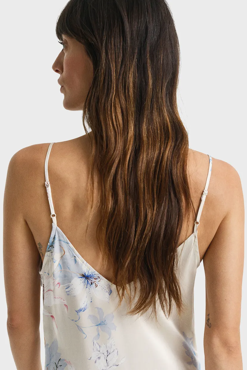 Женское белое платье с узором FLORAL PRINT SLIP DRESS 5