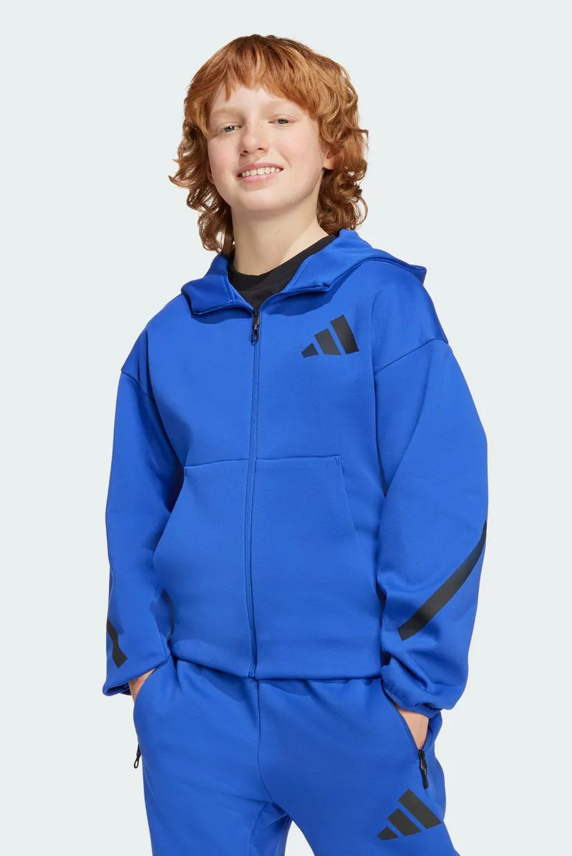 Детское синее худи adidas Z.N.E. Full-Zip Kids 4