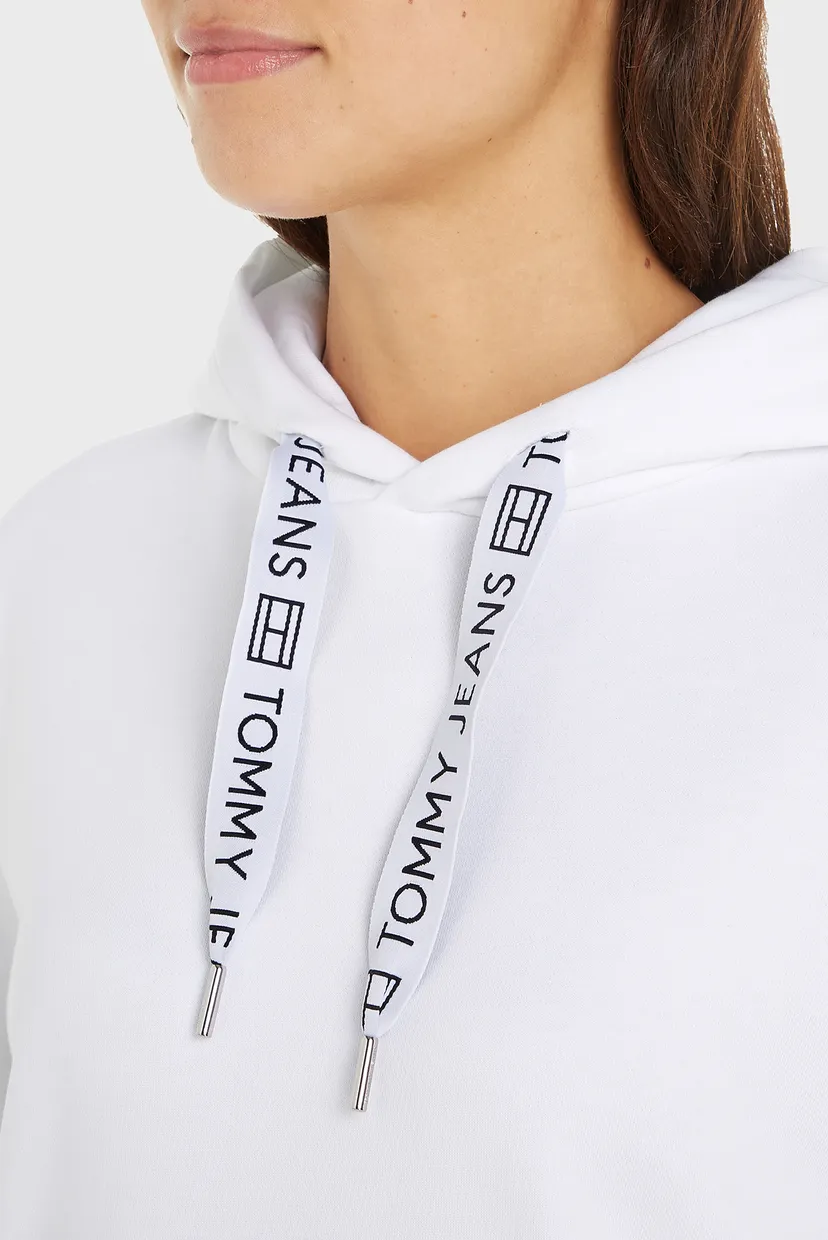Жіноче біле худі TJW BXY LOGO DRAWCORD HOODIE EXT 3