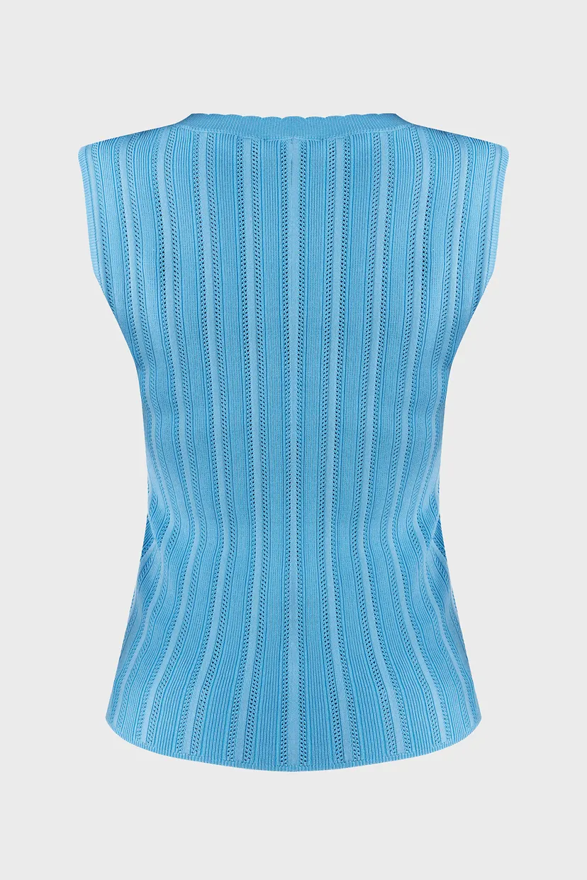 Жіночий блакитний топ LILY Classic ajour tanktop 6