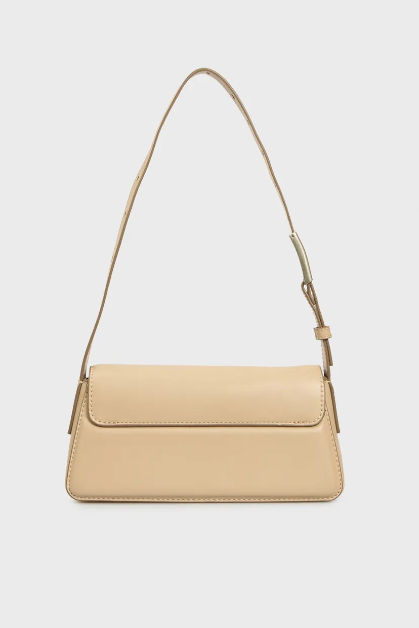 Жіноча бежева сумка BELTED SMALL SHOULDER BAG 4