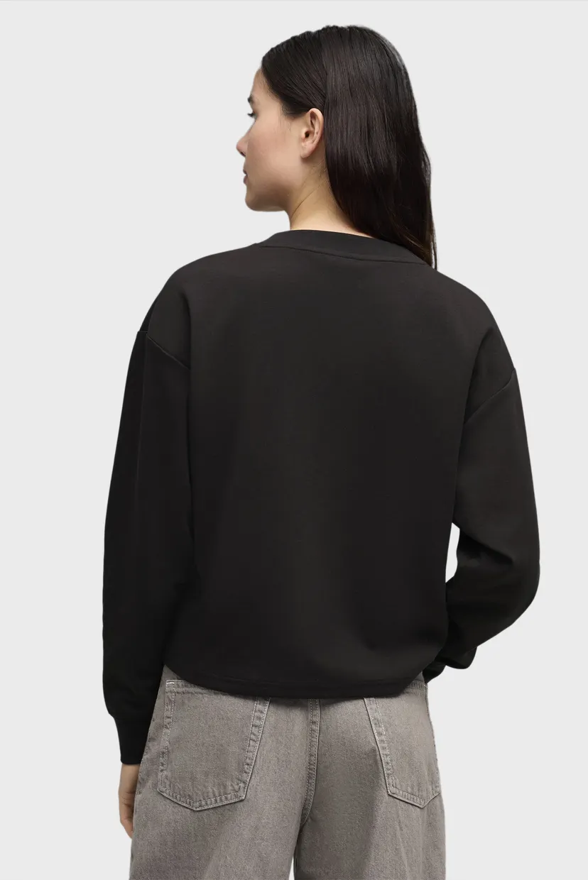 Женский черный свитшот Essentials Elevated V-neck Sweatshirt Women 3