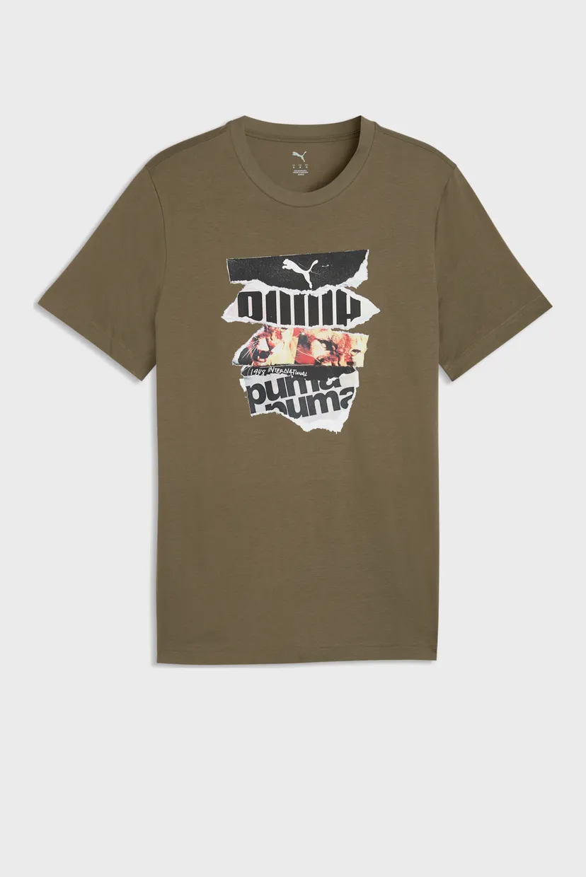 Чоловіча оливкова футболка Graphic Photoprint Tee Men 4