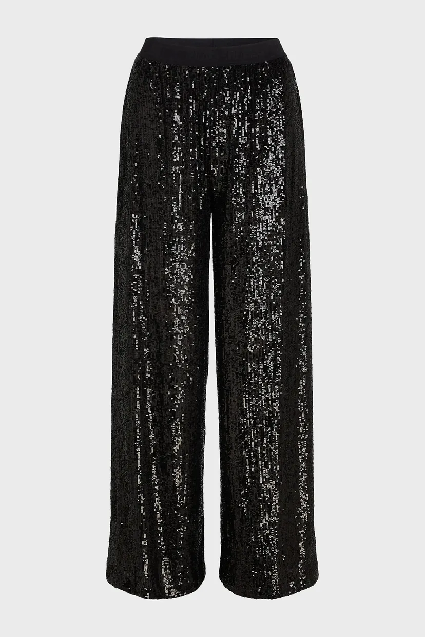 Жіночі чорні брюки JERSEY FLUID SEQUIN PANTS 5