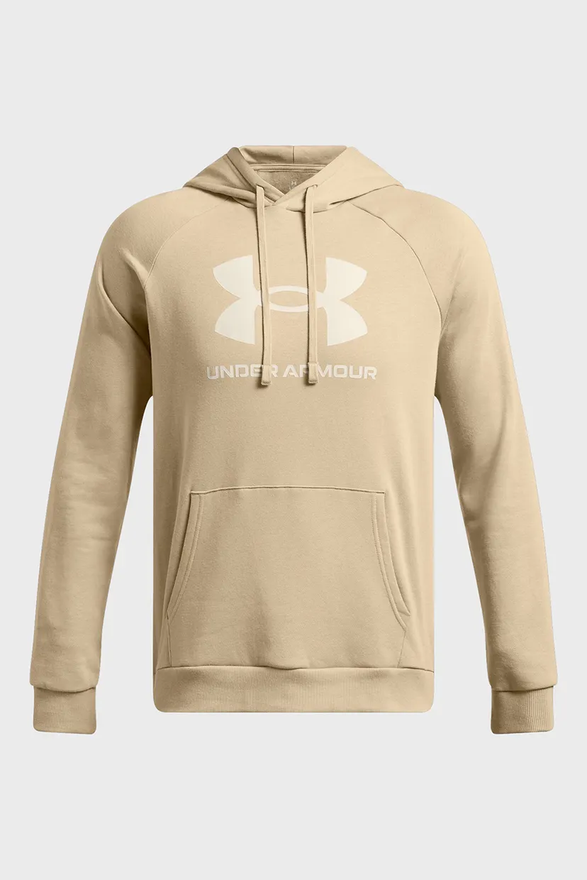 Чоловіче бежеве худі UA Rival Fleece Logo HD 4