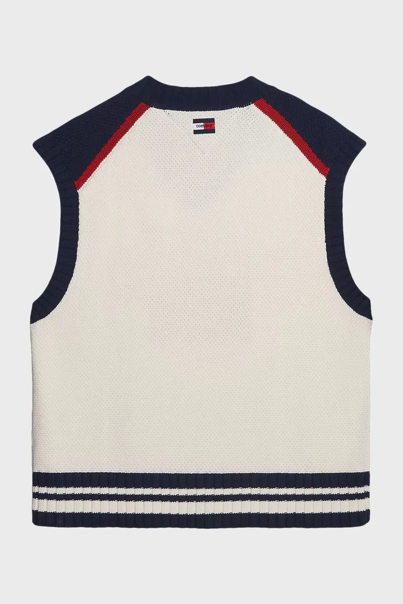 Білий жилет TJCU KNITTED CRICKET VEST (унісекс) 11
