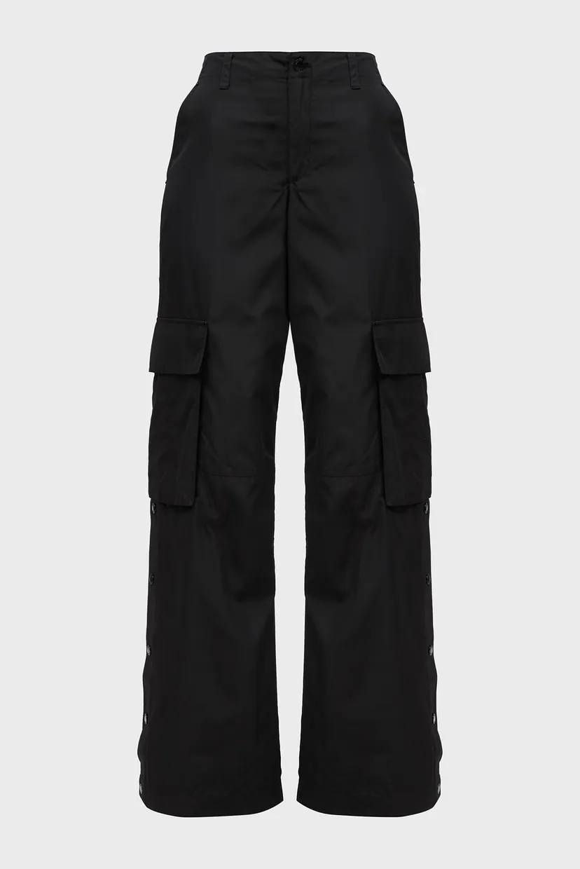 Женские черные карго MID-RISE WIDE CARGO PANTS 5