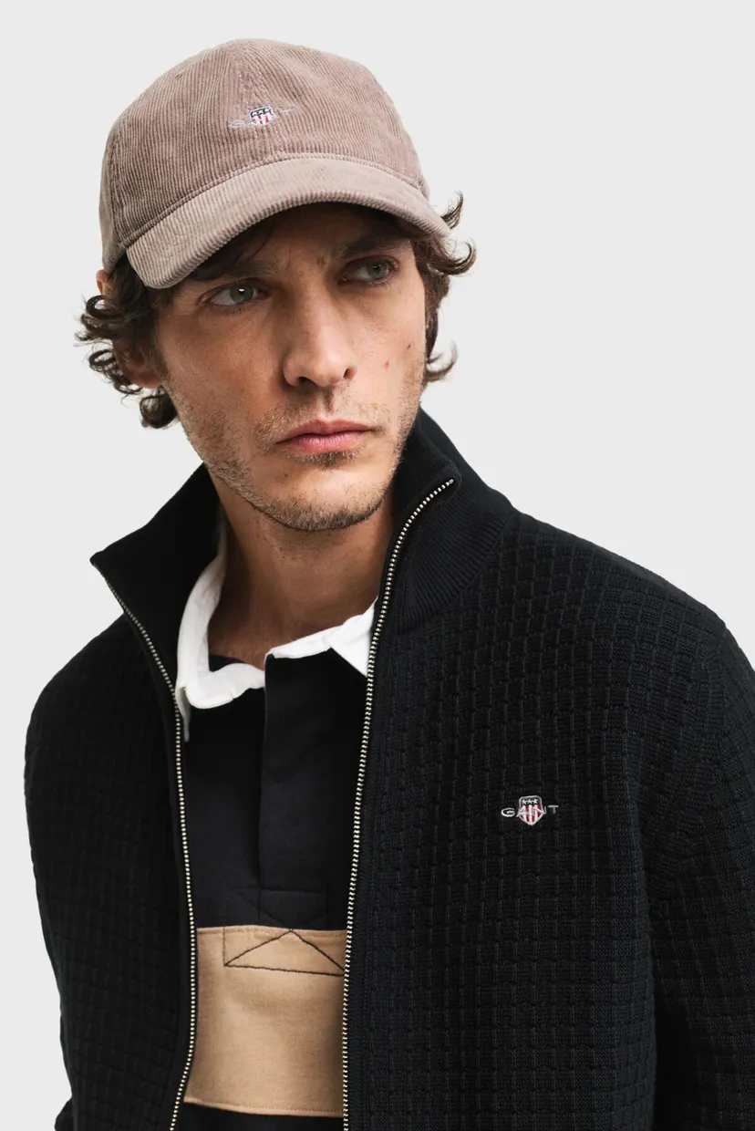 Чоловічий чорний кардиган COTTON TEXTURED ZIP 4