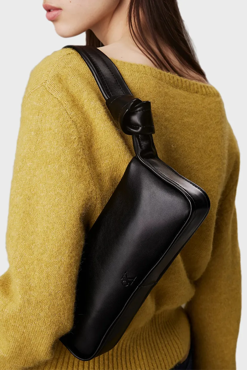 Жіноча чорна сумка KNOTTED SHOULDER BAG26 3