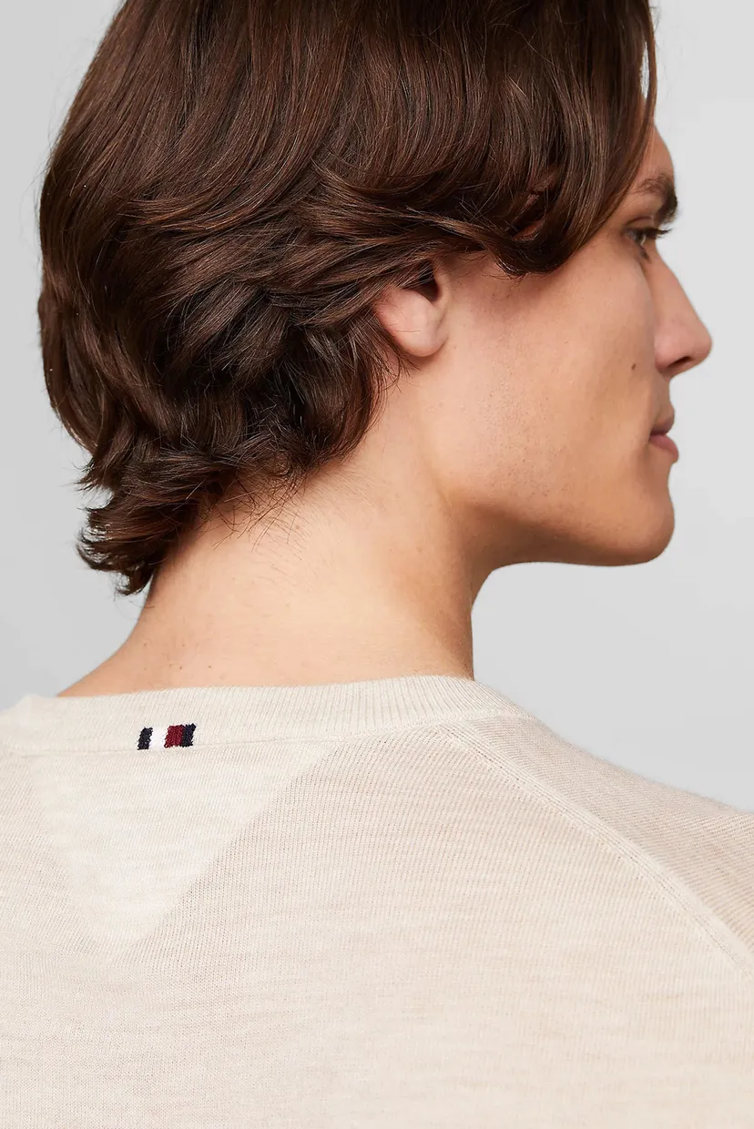 Чоловічий бежевий вовняний джемпер DC FINE GAUGE MERINO CREW NK 5
