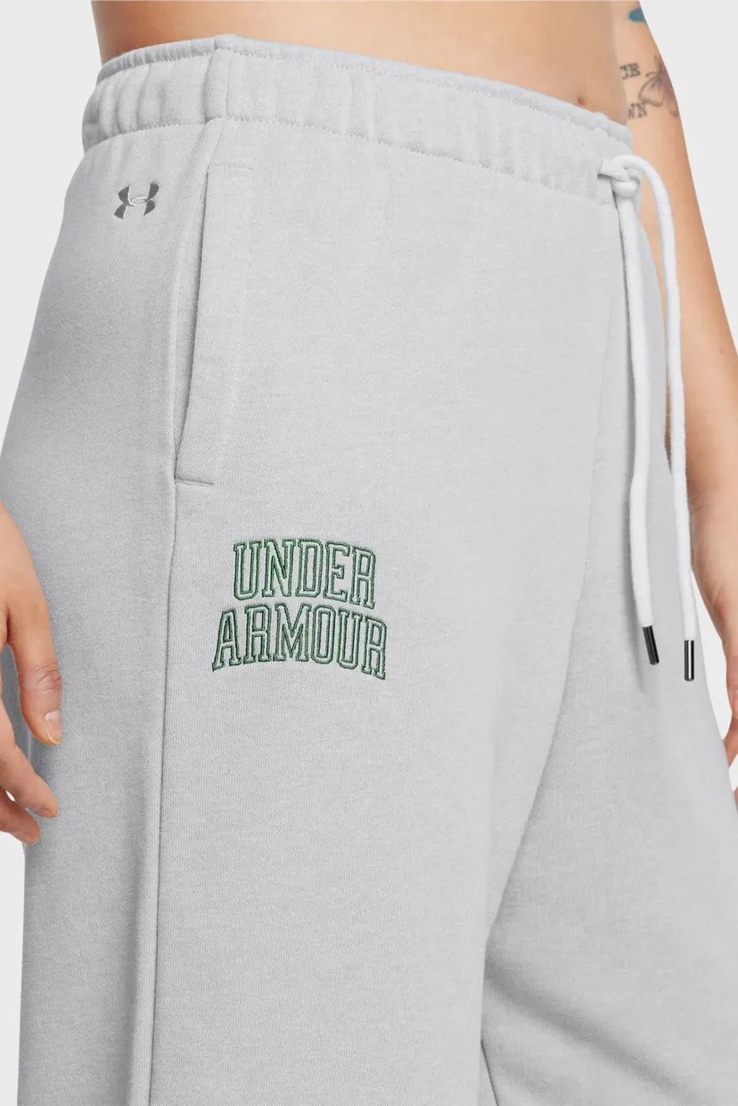 Жіночі сірі спортивні штани UA Icon HWT Terry OS Pant 4