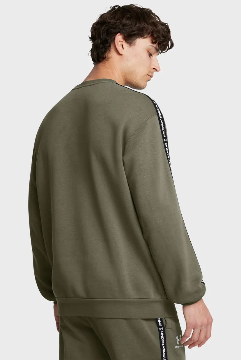 Чоловічий зелений світшот UA Icon Fleece Crew Taping 3