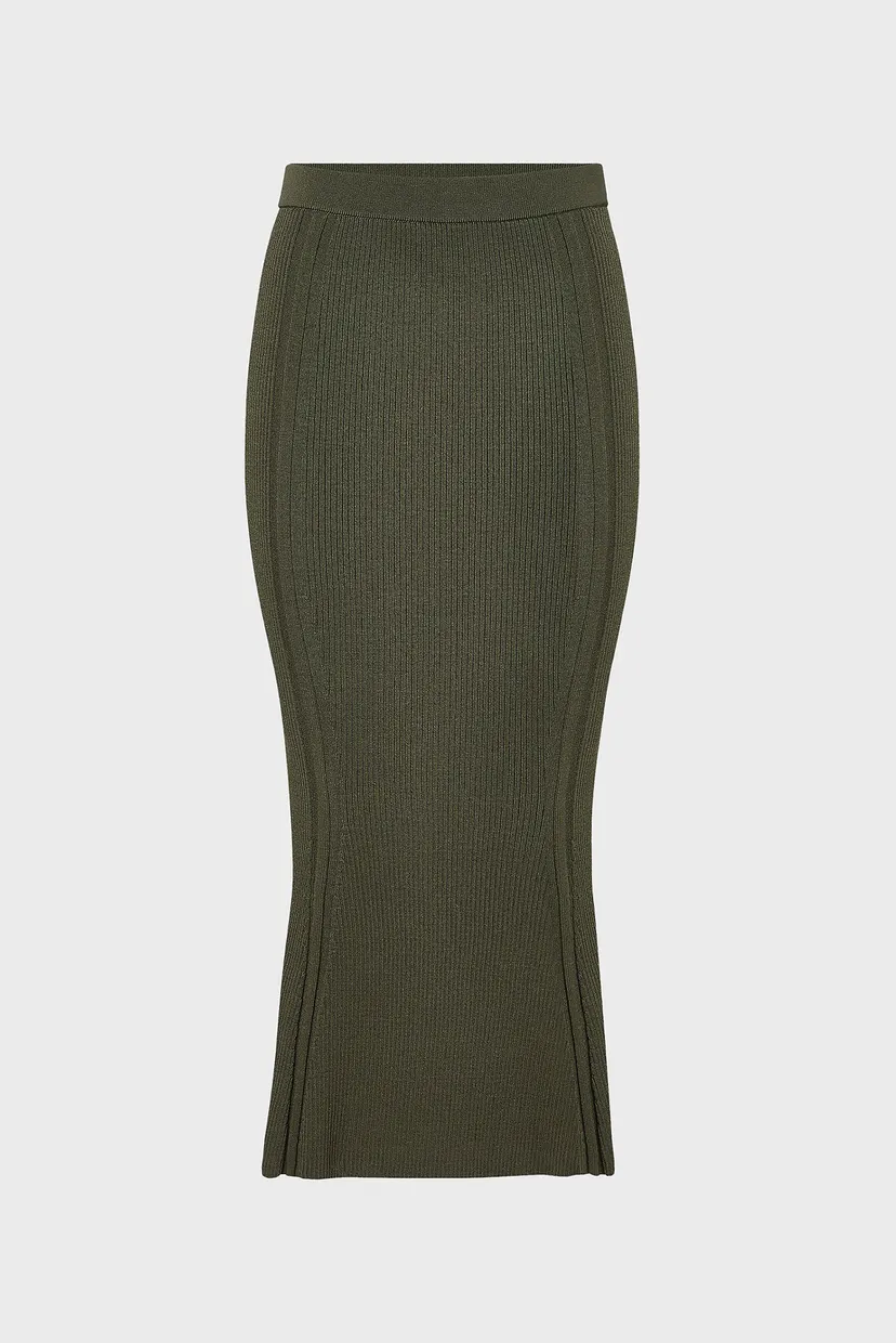 Женская зеленая юбка ICONIC RIB FLARE 6