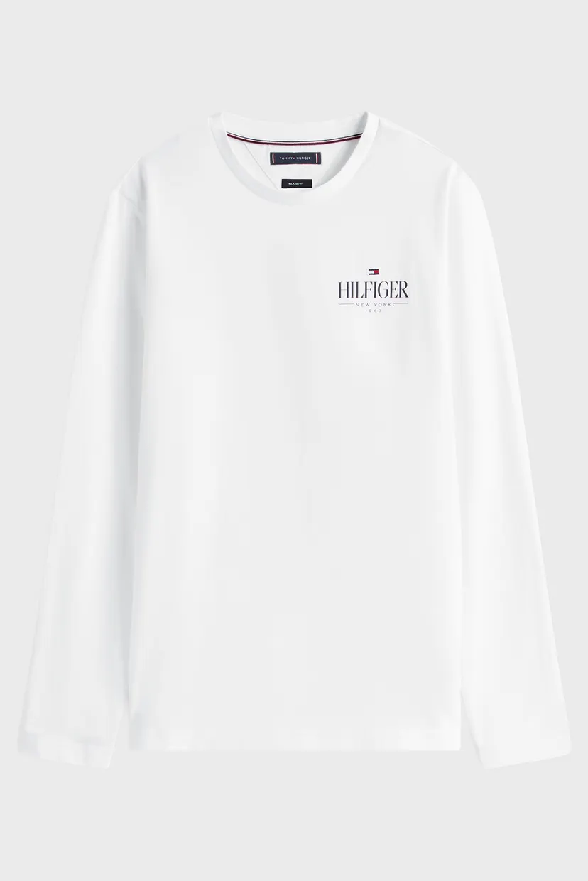 Мужской белый лонгслив HILFIGER STACK 4