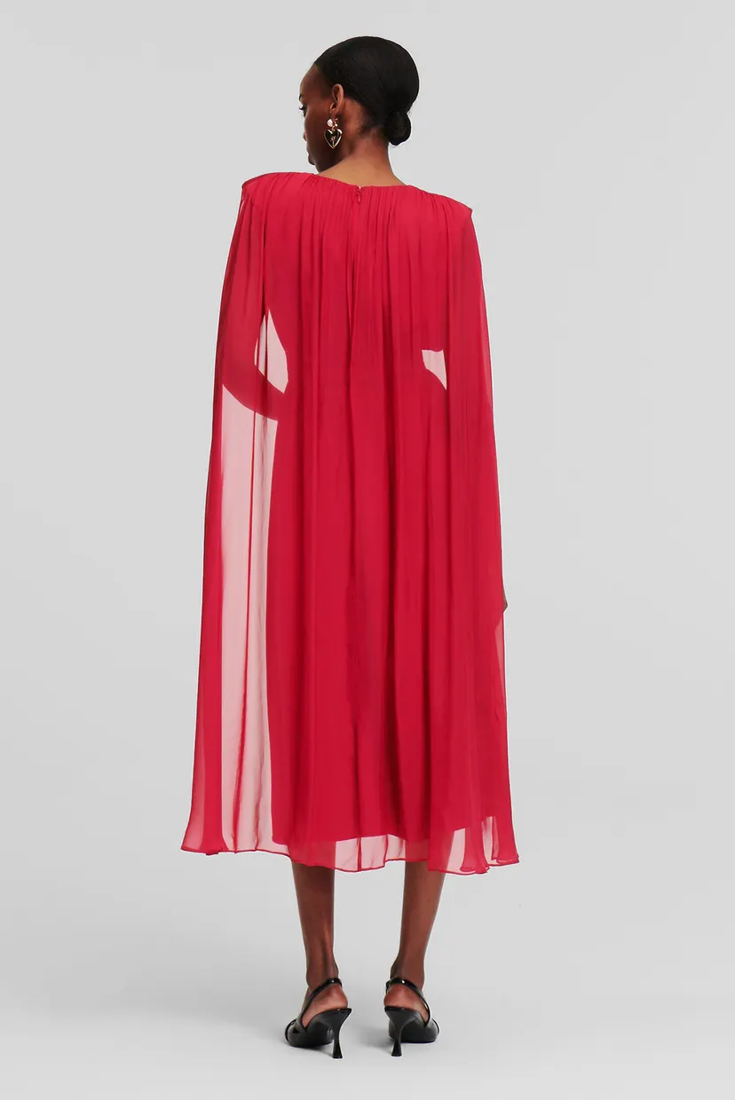 Жіноча червона сукня midi ceremony cape dress 3