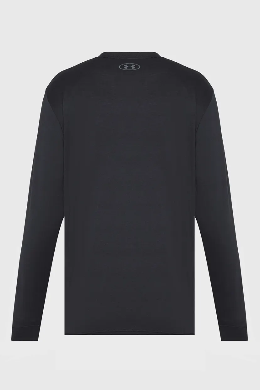 Чоловічий чорний лонгслів UA SPORTSTYLE LEFT CHEST LS 5
