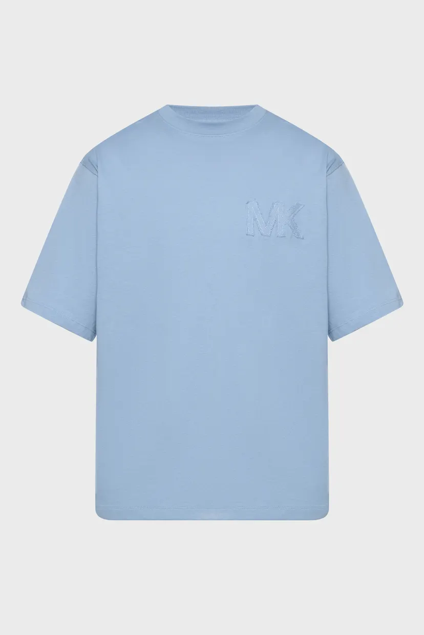 Мужская голубая футболка MK APPLIQUE TEE 4