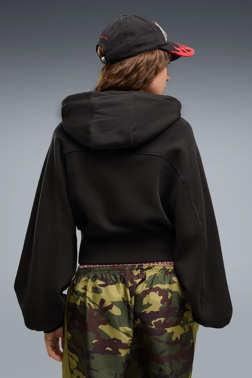 Женское черное худи Essentials Cropped Balloon Sleeve Hoodie Women 3