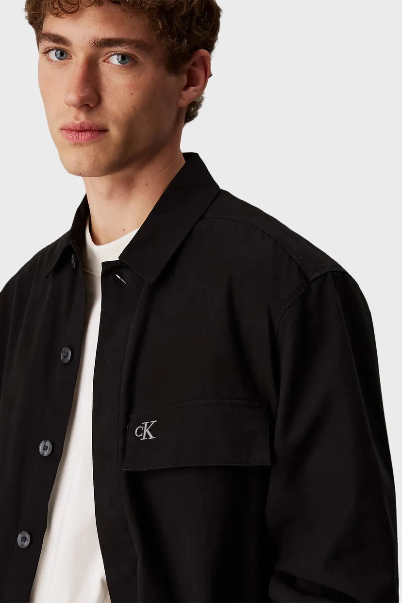Чоловіча чорна сорочка CLEAN COTTON OVERSHIRT 4