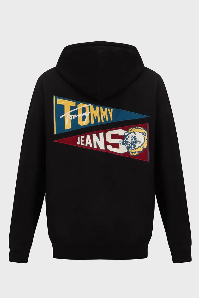 Чоловіче чорне худі TJM REG UNI FLAG TIGER HOODIE 7