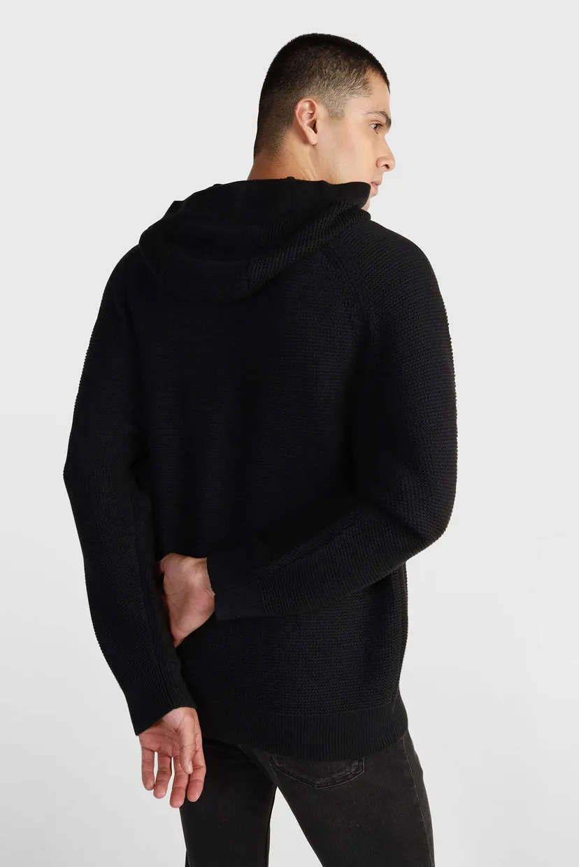 Мужское черное худи UTILITY DETAIL HOODED SWEATER 3