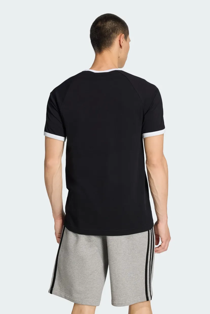 Мужская черная футболка 3-STRIPES SLIM RINGER 3